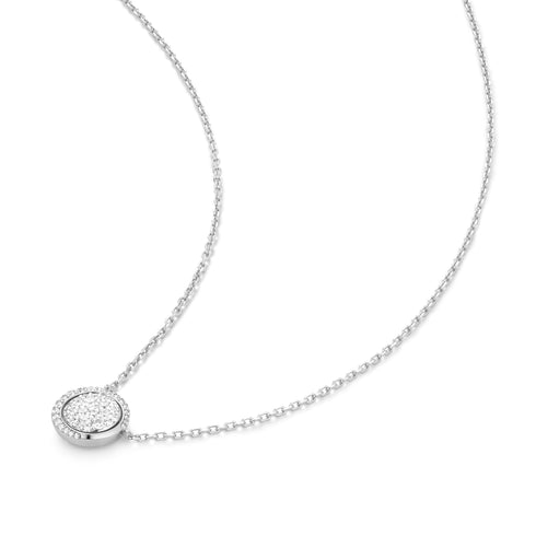 Silver Reversible Pave Moon Evil-Eye Necklace