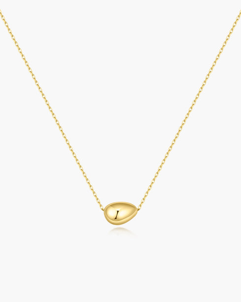 Gold Organic Dome Pebble Necklace