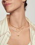Gold Half-Bezel Oval Half-Tennis Necklace