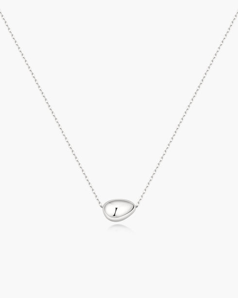 Silver Organic Dome Pebble Necklace