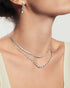 Silver Half-Bezel Oval Half-Tennis Necklace