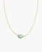 Gold Bezel Amazonite Organic Dome Pebble Necklace