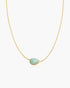 Gold Bezel Amazonite Organic Dome Pebble Necklace