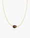 Gold Bezel Tiger's Eye Organic Dome Pebble Necklace