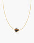 Gold Bezel Tiger's Eye Organic Dome Pebble Necklace
