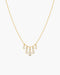 Gold Bezel-Set Teardrop Cascade Necklace