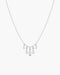 Silver Bezel-Set Teardrop Cascade Necklace