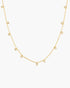 Gold Bezel-Set Droplet Station Necklace