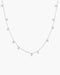 Silver Bezel-Set Droplet Station Necklace