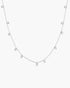 Silver Bezel-Set Droplet Station Necklace