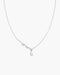 Silver Half-Bezel Angled & Dangle Teardrop Necklace