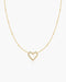 Gold Bezel-Set Round Open Heart Necklace