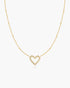 Gold Bezel-Set Round Open Heart Necklace