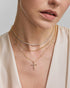 Gold Half-Bezel Round Tennis Necklace