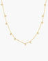Gold Bezel Round & Teardrop Drop Station Necklace