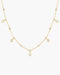 Gold Bezel Round & Teardrop Drop Station Necklace