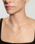Silver Bezel Round & Teardrop Drop Station Necklace