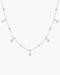 Silver Bezel Round & Teardrop Drop Station Necklace