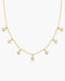 Gold Graduated Bezel Round Drop Station Necklace