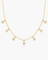 Gold Graduated Bezel Round Drop Station Necklace