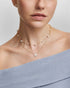 Gold Pave Heart with Bezel Station Necklace