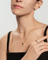 Gold Sparkling Oval Hoop Pendant Necklace