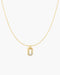 Gold Sparkling Oval Hoop Pendant Necklace