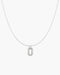 Silver Sparkling Oval Hoop Pendant Necklace