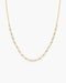 Gold Half-Bezel Oval Half-Tennis Necklace