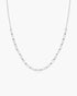 Silver Half-Bezel Oval Half-Tennis Necklace