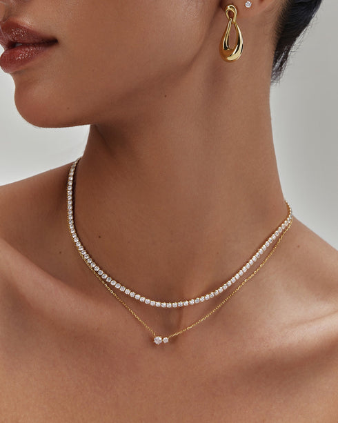 Gold Prong Set Duo Necklace | Ania Haie Australia