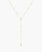 Gold Round & Teardrop Bezel Station Y Necklace