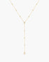 Gold Round & Teardrop Bezel Station Y Necklace