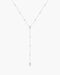 Silver Round & Teardrop Bezel Station Y Necklace