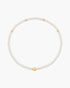 Gold Glass Pearl Beaded Twist Station Necklace