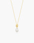 Gold Twist & Shell Pearl Necklace