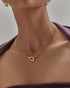 Gold Interlocked Pave & Polished Knot Necklace