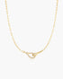Gold Interlocked Pave & Polished Knot Necklace