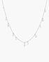 Silver Ethereal Teardrop Dangle Station Necklace