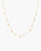 Gold Polished Teardrop Dangle Station Necklace
