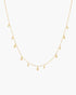 Gold Polished Teardrop Dangle Station Necklace