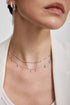 Silver Polished Teardrop Dangle Station Necklace