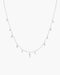 Silver Polished Teardrop Dangle Station Necklace