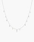 Silver Polished Teardrop Dangle Station Necklace