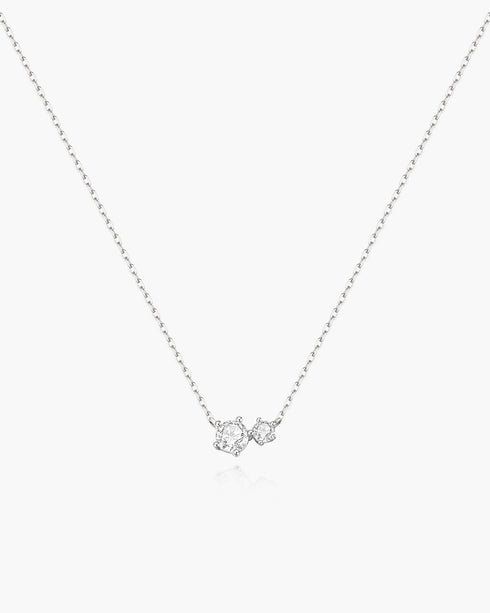 Silver Prong Set Duo Necklace | Ania Haie Australia