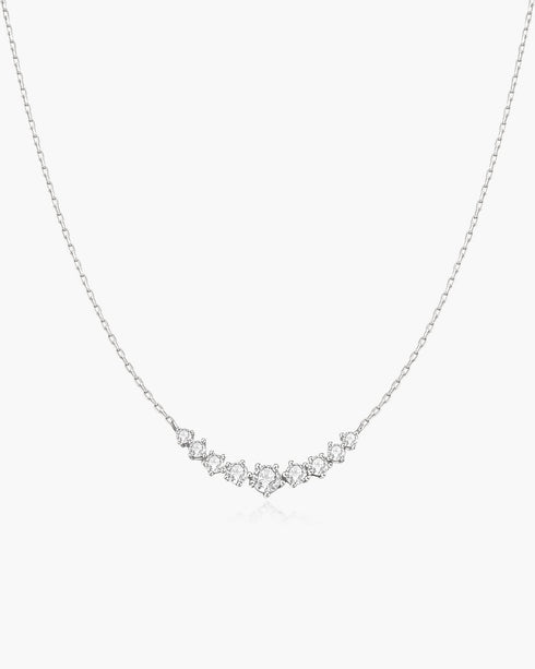 Silver Graduated Pave Arc Necklace | Ania Haie Australia