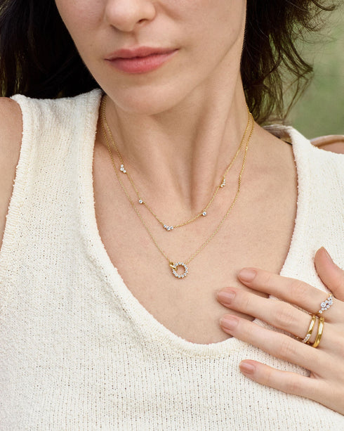 Gold Cluster & Single Station Necklace | Ania Haie Australia