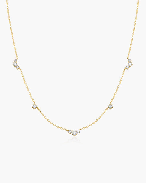 Gold Cluster & Single Station Necklace | Ania Haie Australia