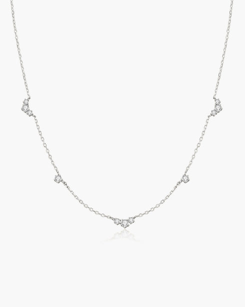 Silver Cluster & Single Station Necklace | Ania Haie Australia