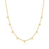 Gold Dangling Bead Station Necklace